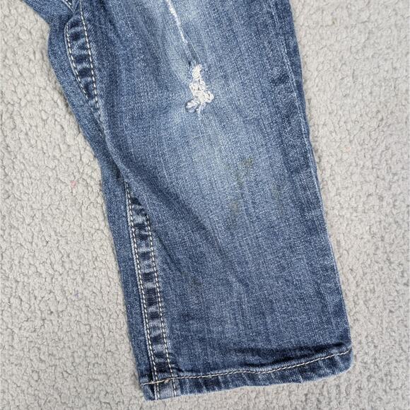 Miss Me Capri Jeans Womens 27 Distressed Embroidered Pockets Crop Denim Pants - Picture 6 of 8